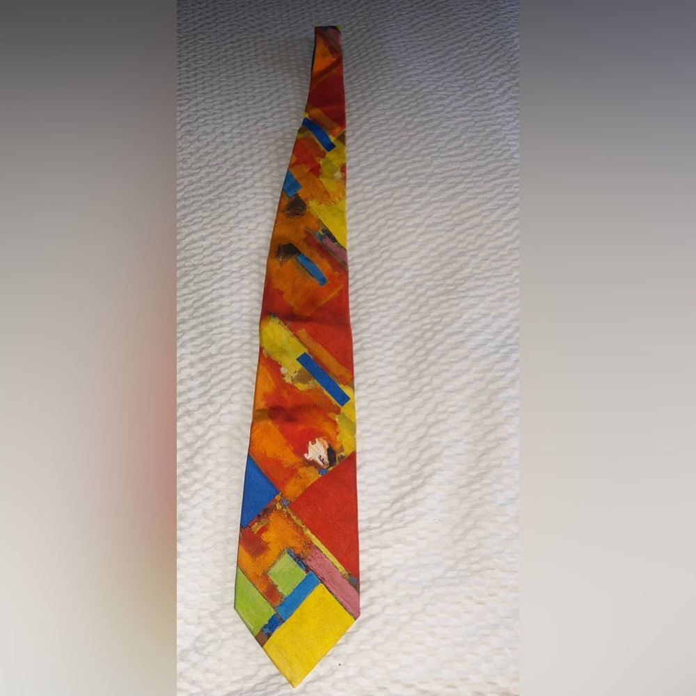 Art Institute of Chicago Colorful Abstract Tie 100% Silk Made in Italy